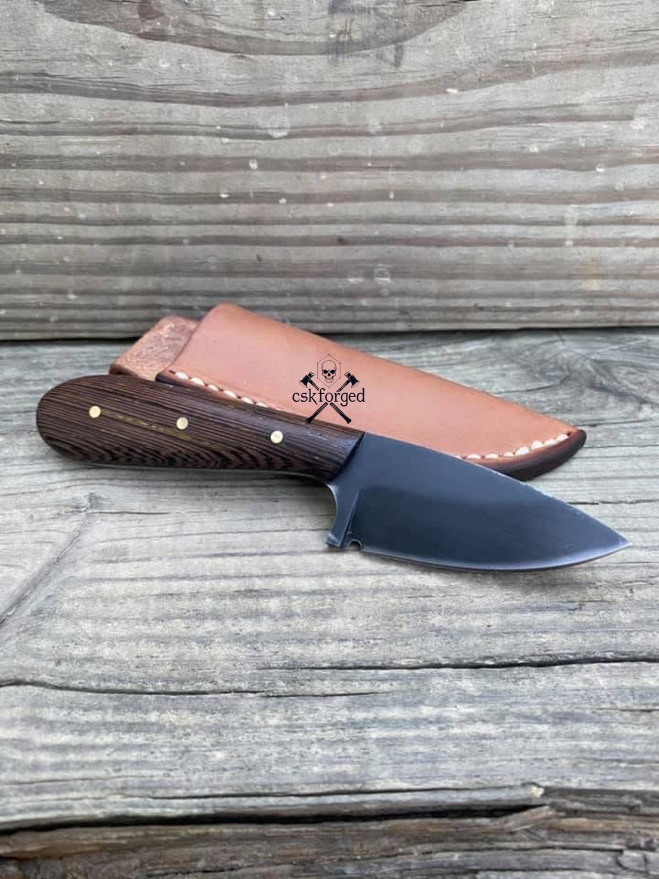 Handmade Buckaroo Knife for Wrangler | High Carbon Steel Ranch Knife, Wenge Wood Handle