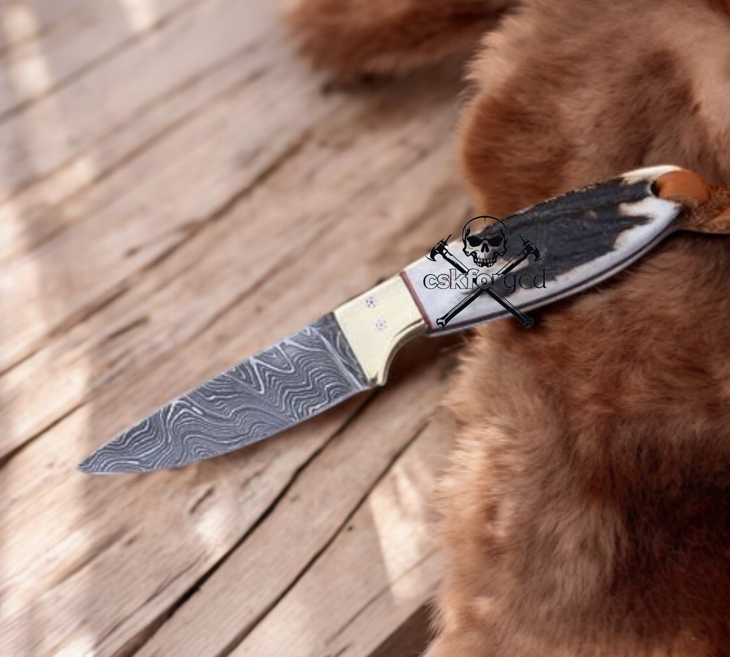 Buckaroo Cowboy Knife - 3” Damascus Blade