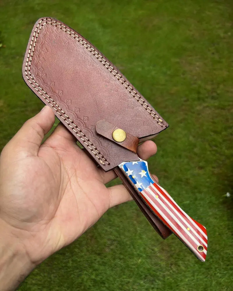 USA Flag Meat Cleaver/Chopper knife