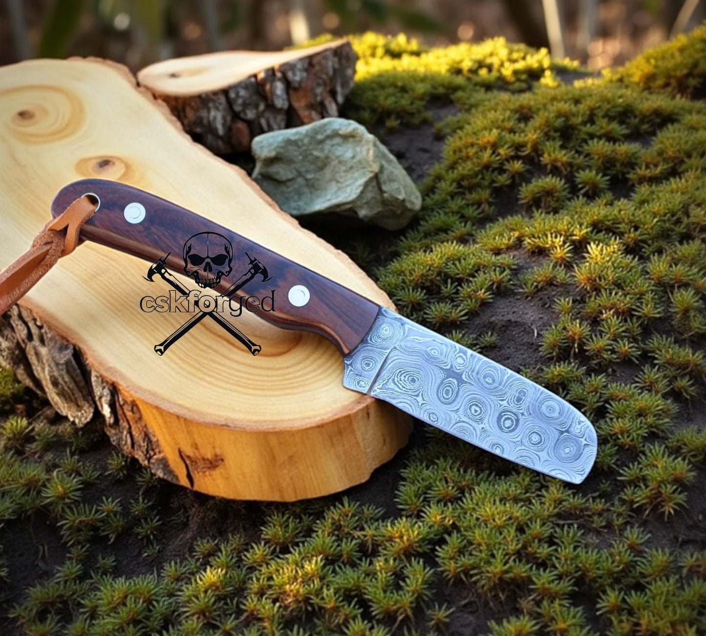 Cowboy EDC Knife With Wooden Handle