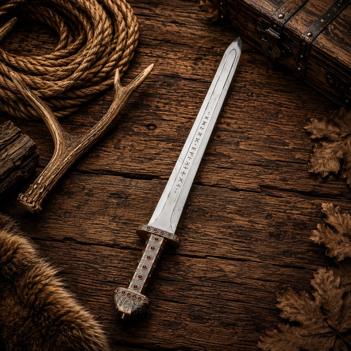 High carbon steel Viking collectible sword inspired by King Ragnar