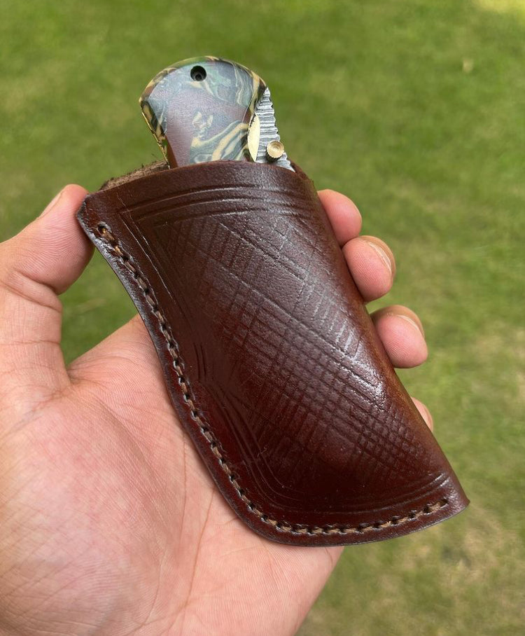 Damascus Blade EDC Folding Pocket Knife