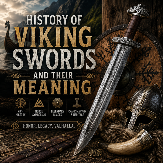 Handmade Viking sword inspired by Norse warriors featuring a Damascus steel blade and traditional medieval craftsmanship.