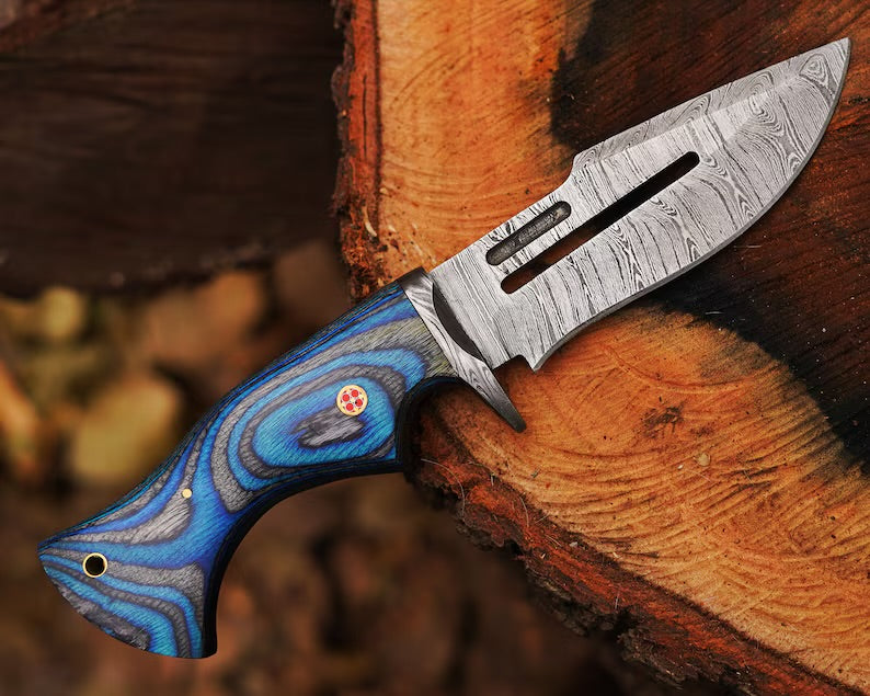 Bocat Damascus Steel Hunting Knife by cskforged