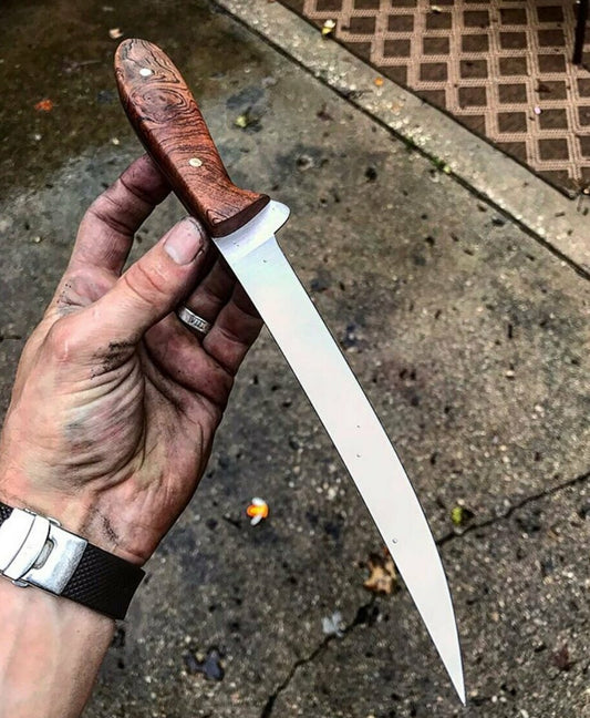 D2 Steel Fillet Knife With Wood Handle