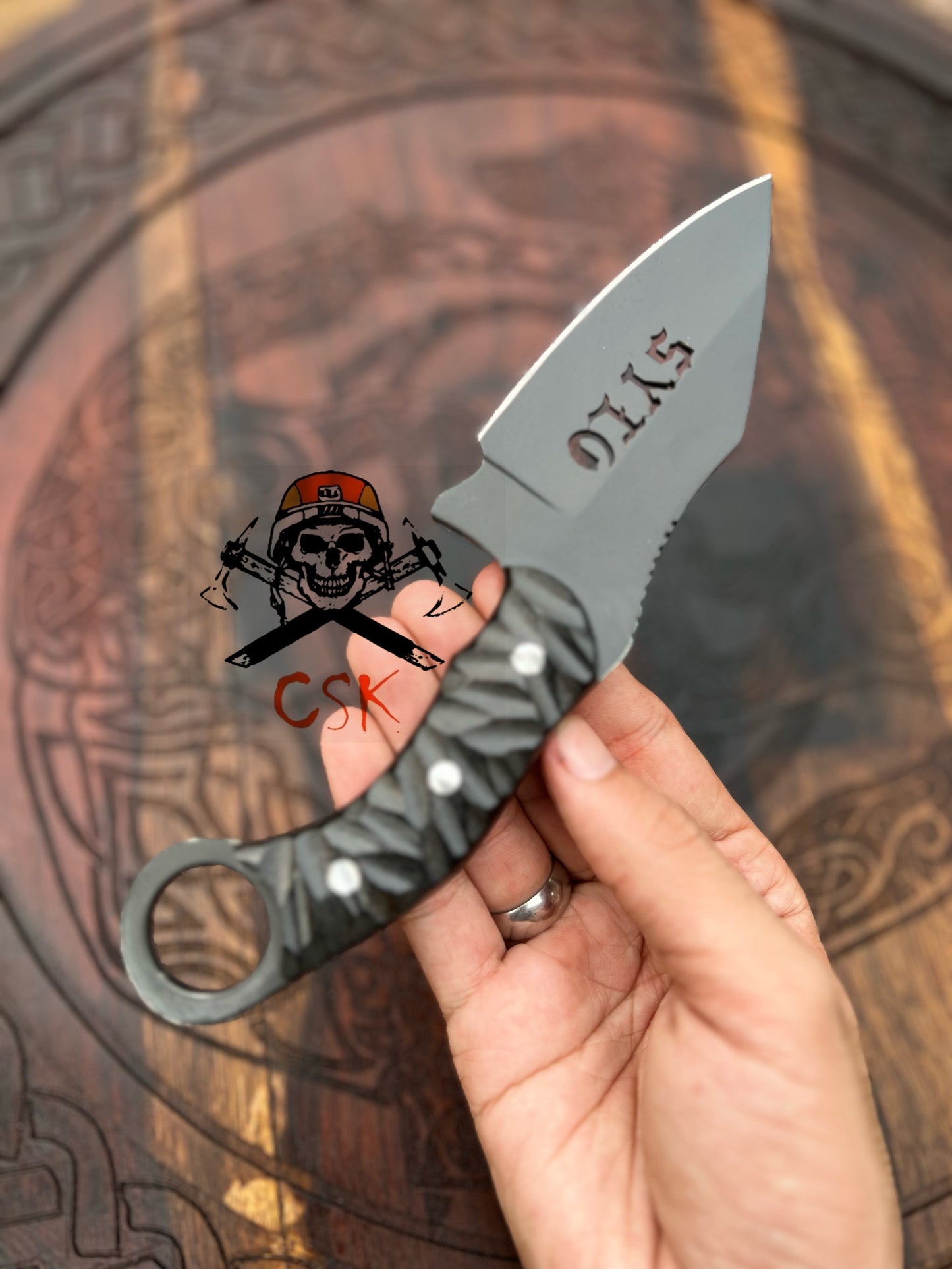 SYLO-Knife Full Tang  Handmade J2 Steel Ring-Tail Grip
