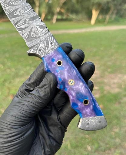 Hand Forged Folded Damascus Steel Full Tang Skinner Knife