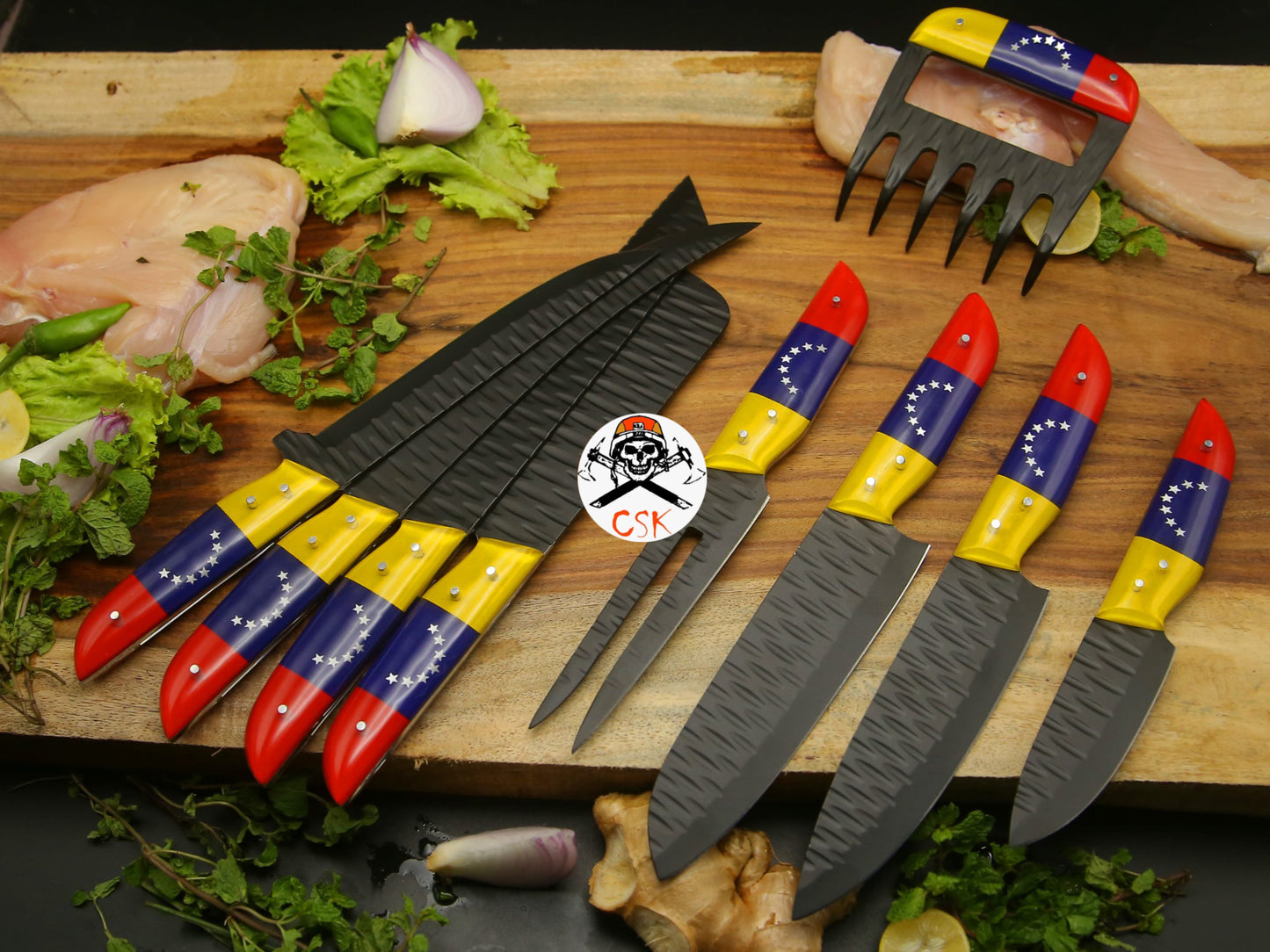 Custom Black Stainless Steel Chef Knives