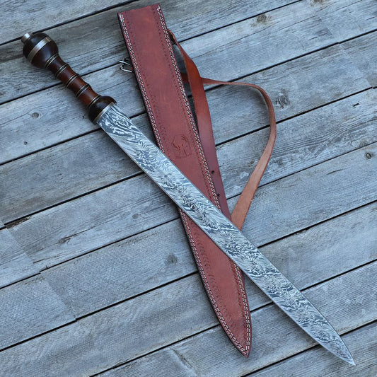 Handmade Damascus Steel Roman Gladius Sword