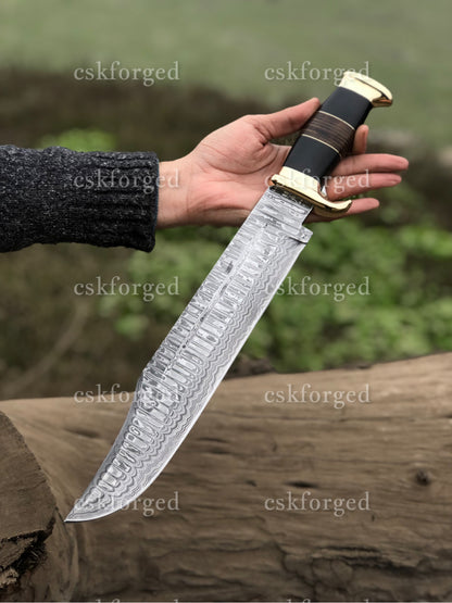 Handmade Damascus Steel Crocodile Dundee Knife By Paul Hogan| cskforged