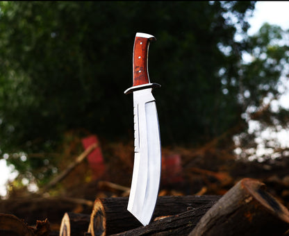 Handcrafted Rambo-Style Machete | Stainless Steel Hunting & Survival Knife with Wood Handle