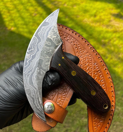 Handmade Damascus Ulu Knife