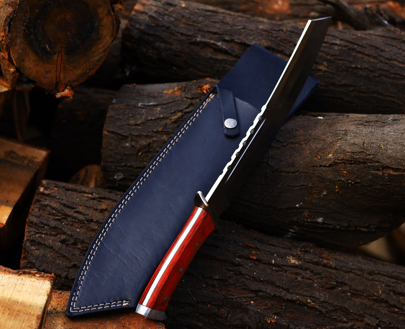 Handcrafted Rambo-Style Machete | Stainless Steel Hunting & Survival Knife with Wood Handle