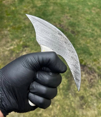 Handmade Damascus Ulu Knife