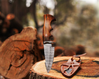 Bocat Damascus Steel Hunting Knife by cskforged