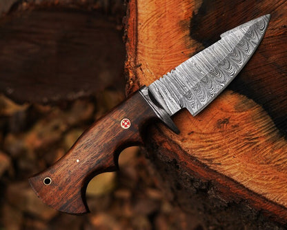 Bocat Damascus Steel Hunting Knife by cskforged