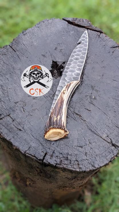 Custom Stone Texture Hand Forged 1095 Steel Vintage Viking Knife