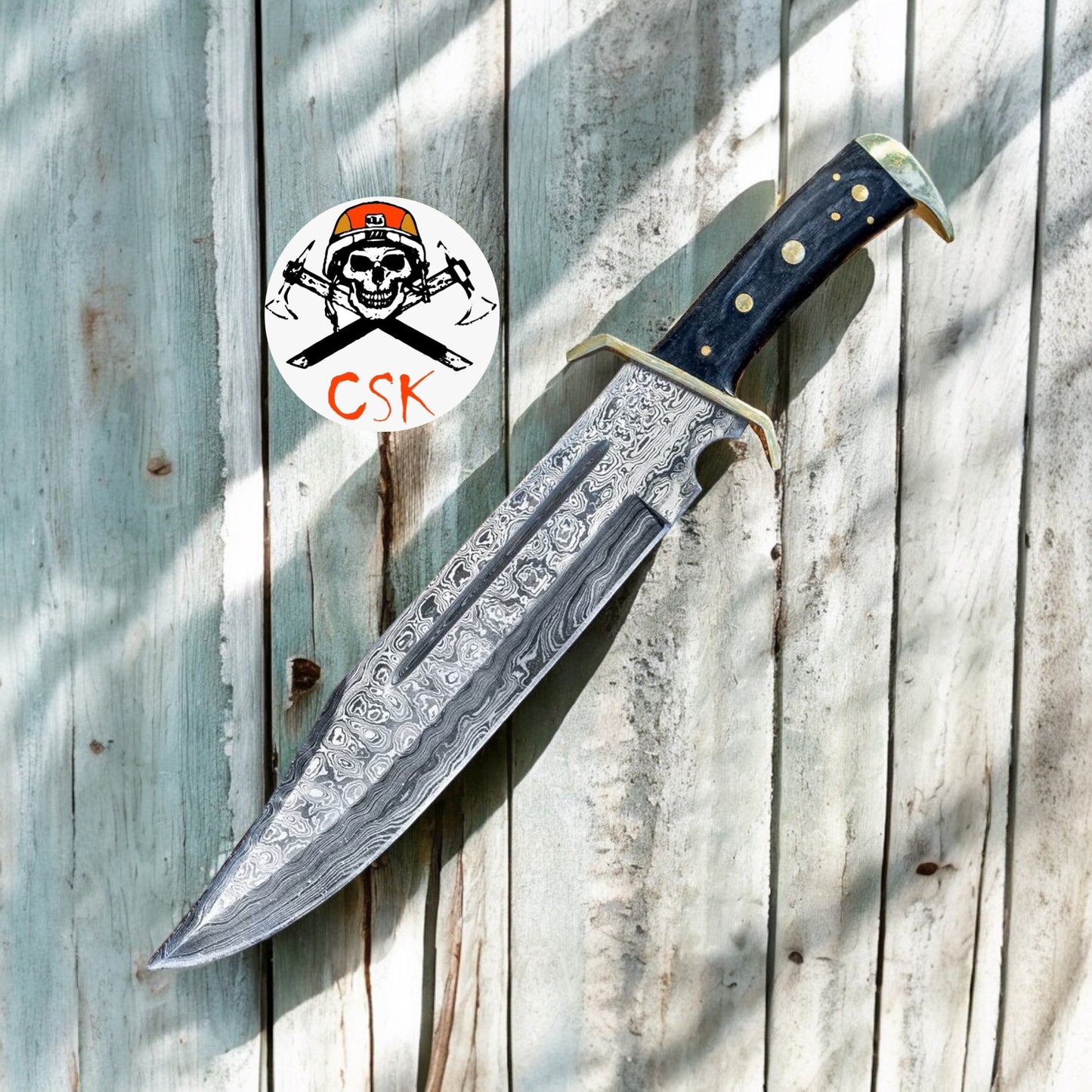 Timber Rattler Western Outlaw Damascus Knife With Full Tang Beast of a Blade by cskforged