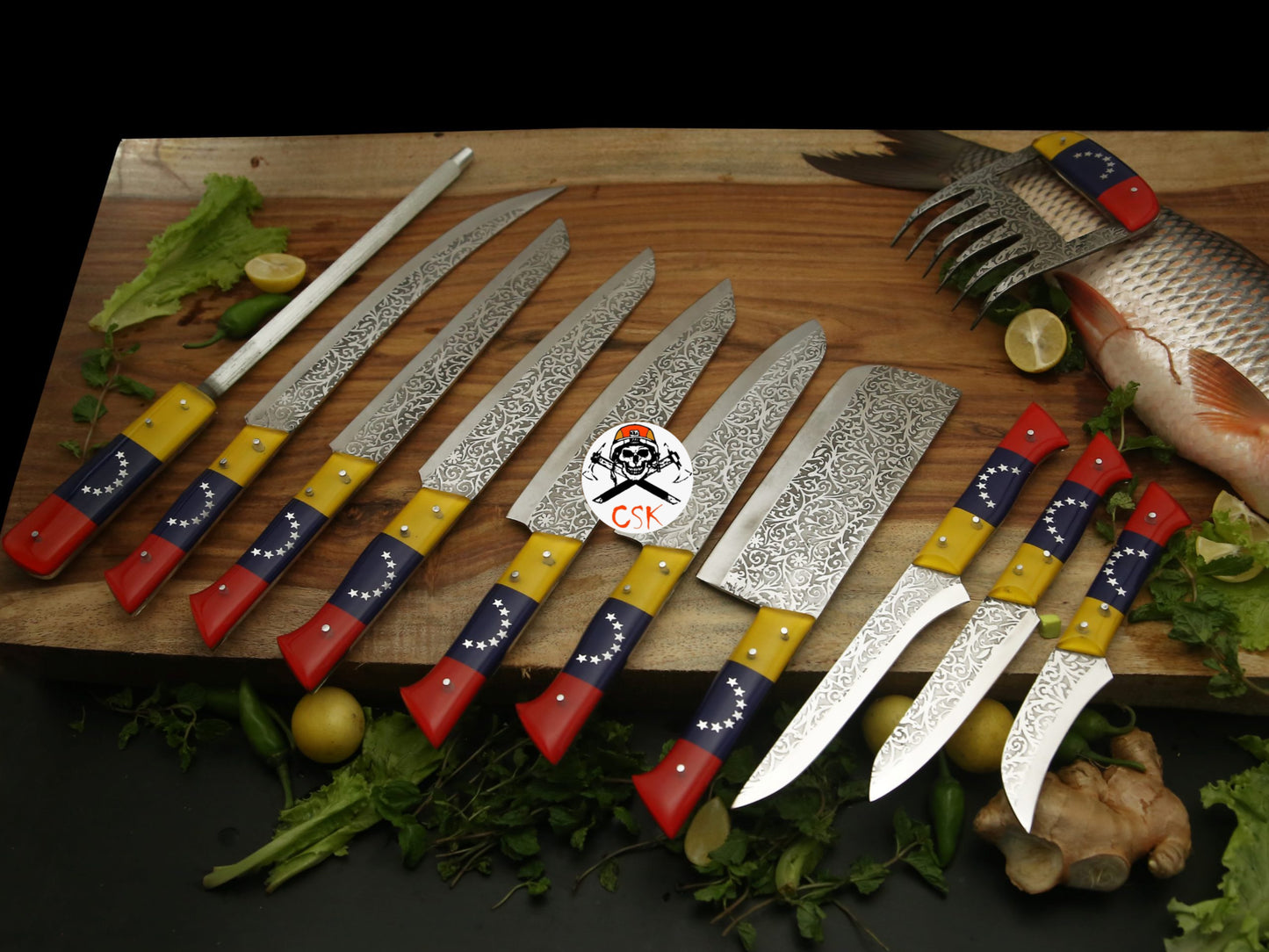 Venezuela Chef Knives with Etching