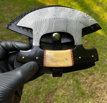 Unique Custom made Damascus Steel Ulu Knife