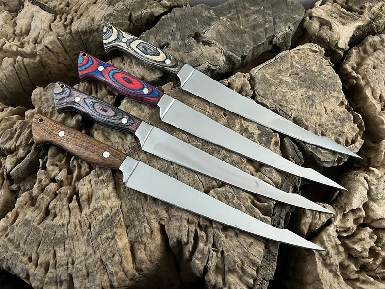 4 pieces Best Deal Handmade Flexible Fishing Fillet knife