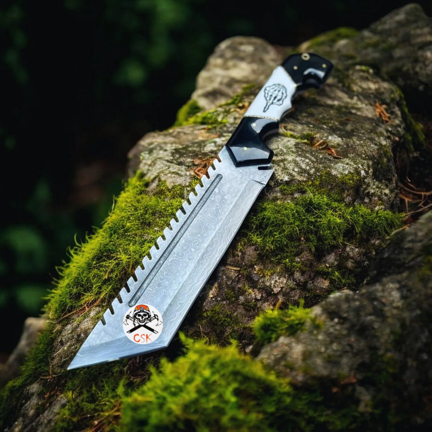 Damascus Black & white Edition FTW Knife for Outdoor Enthusiasts