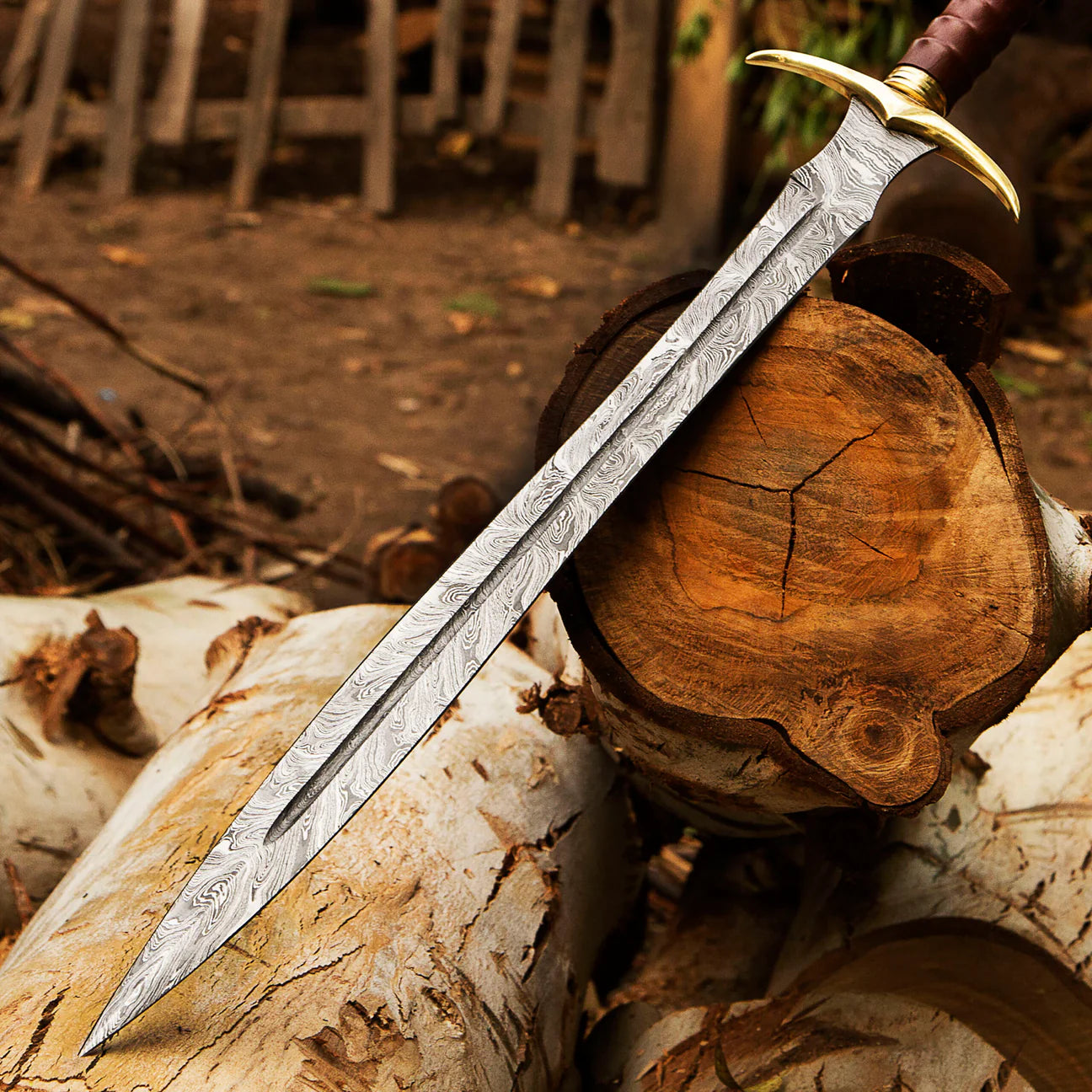 Custom Hand Forged Damascus Steel Viking Sword