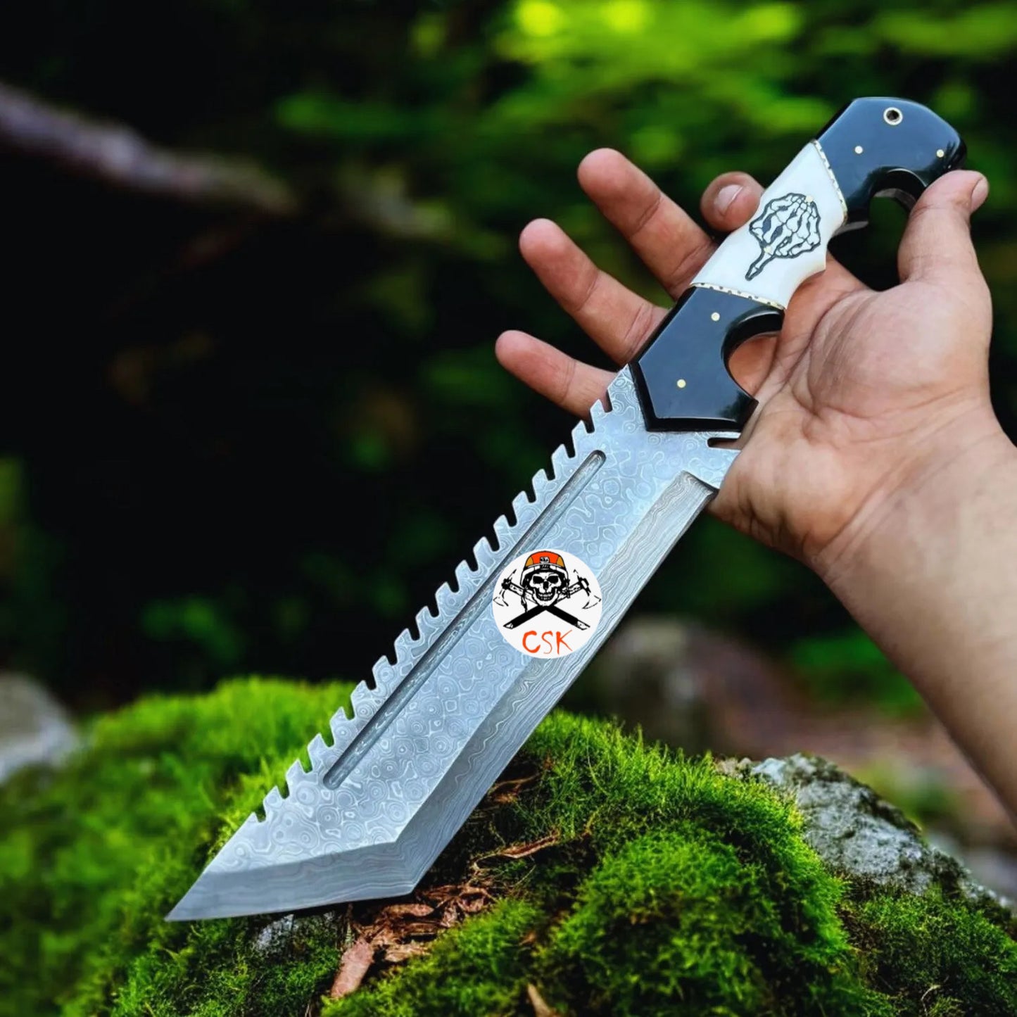 Damascus Black & white Edition FTW Knife for Outdoor Enthusiasts