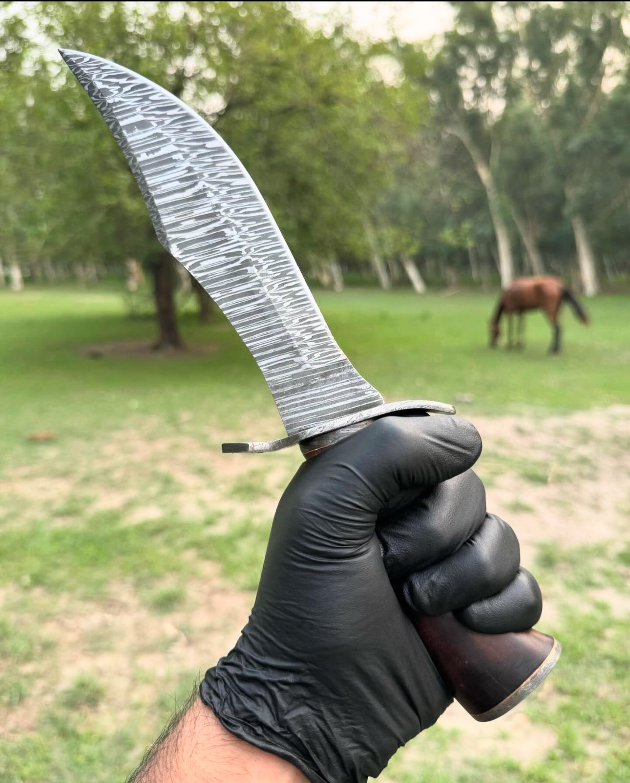 Handmade Damascus steel Camping Hunting Knife