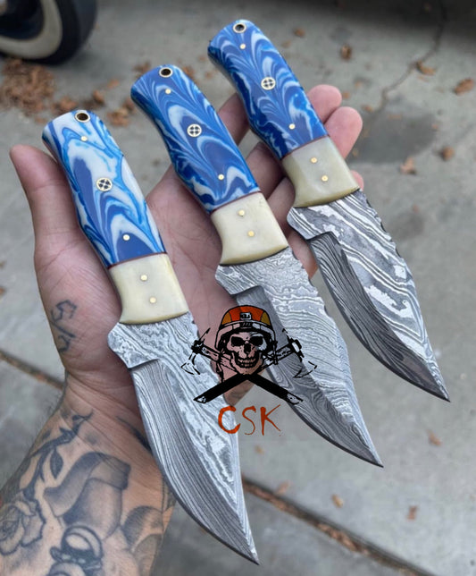 Crystal blue persuasion Damascus knife