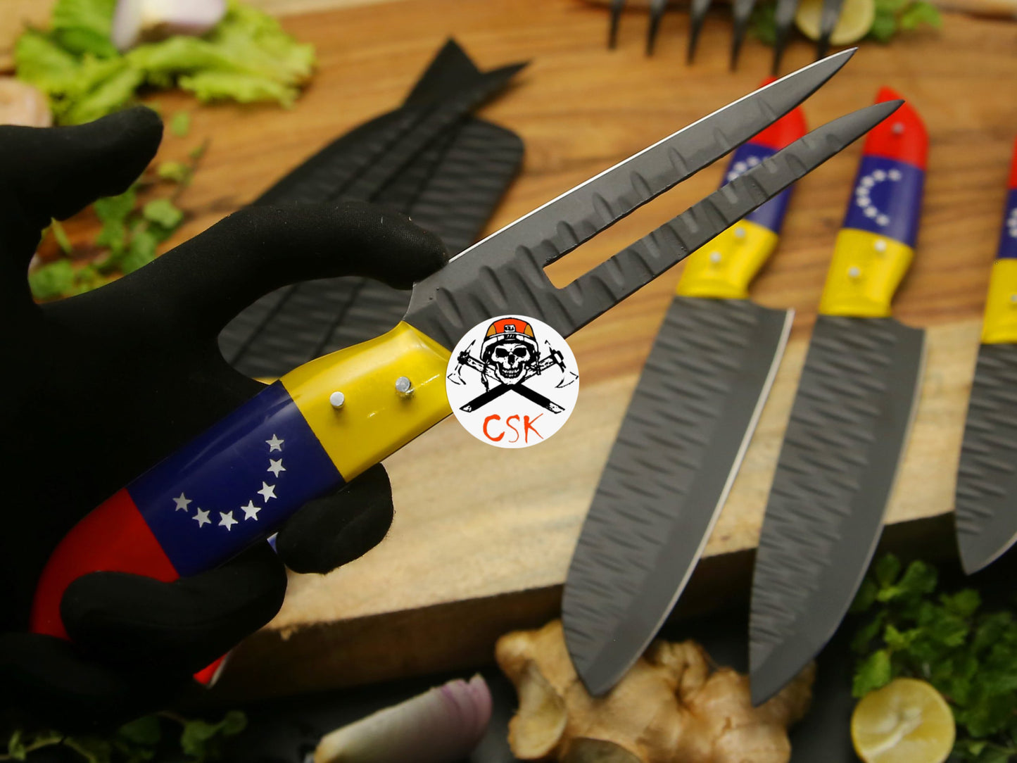 Custom Black Stainless Steel Chef Knives