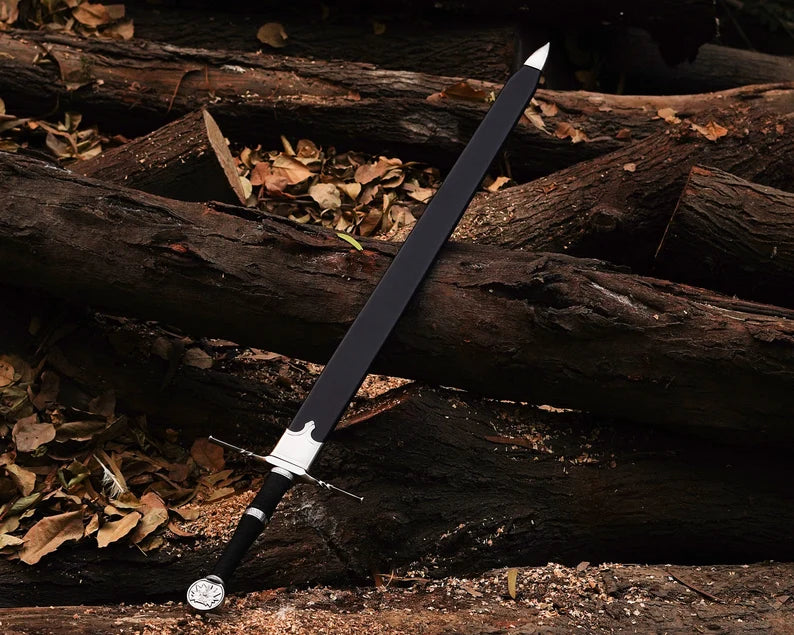 Custom Handmade Witcher Sword, Wild Hunt Geralt of Rivia Limited edition White Wolf Monster Slayer Sword, Replica Swords