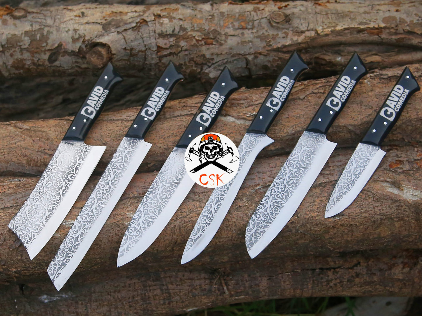 Custom Logo Handles Knives with Etching