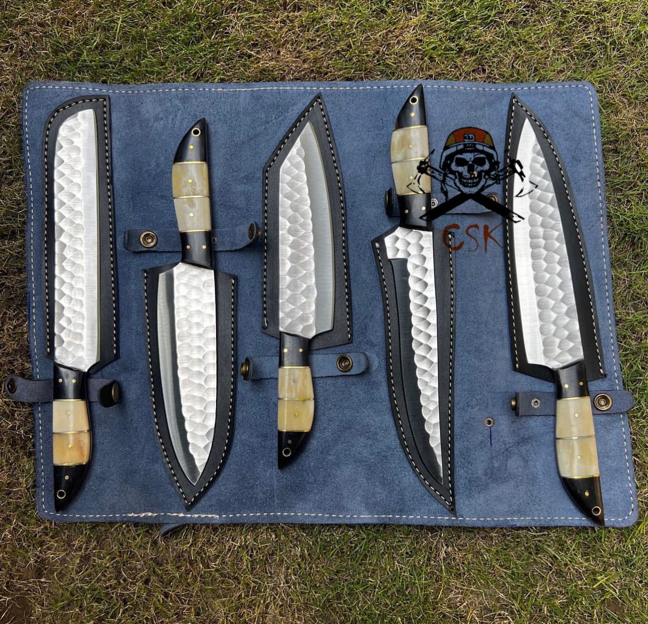 Premium kitchen chef knives 5(Pcs) D2 Steel Hand Forged set