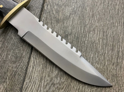 Handmade Knife with Brass Guard and Rose Wood Handle