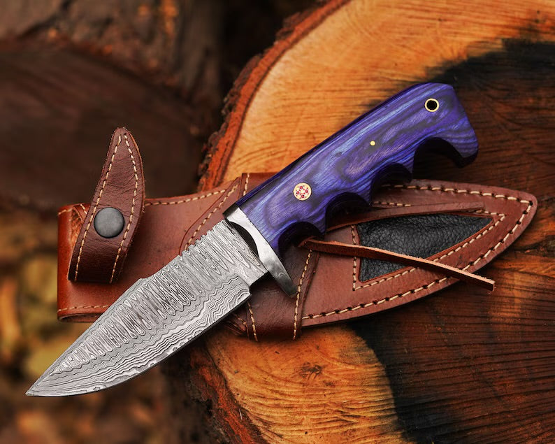 Bocat Damascus Steel Hunting Knife by cskforged