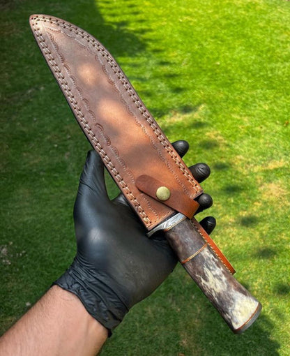 Custom Made Damacus Steel Camping Knife