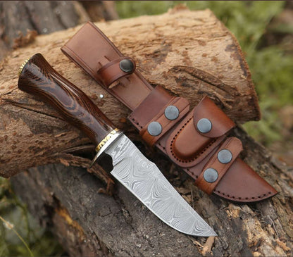 EXTERMINATOR DEER HUNTING KNIFE WITH EXOTIC WENGE WOOD HANDLE