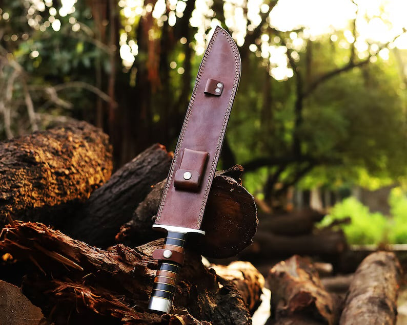 Hand Made J2 Steel Camping Knife, Multi Functional Outdoor Companion With Horn & Wood Handle