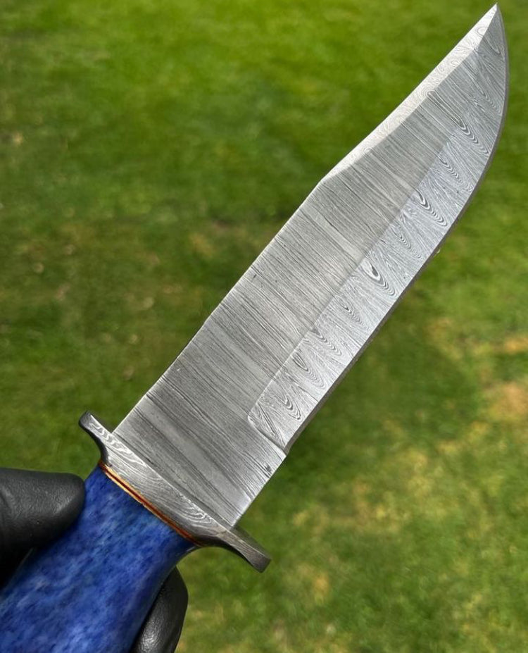 Handmade Damascus Steel Classic Outdoor Trailing Point Blade Camping knife