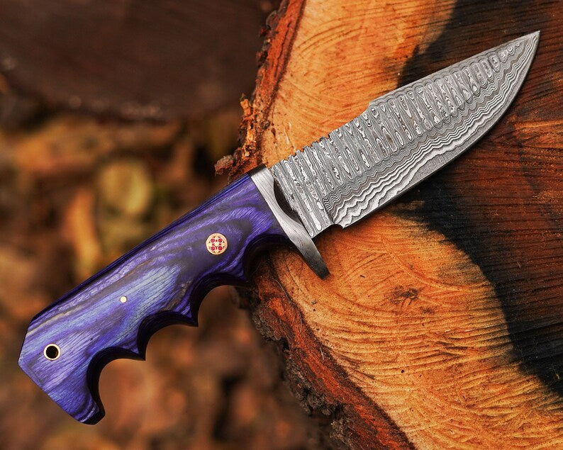 Bocat Damascus Steel Hunting Knife by cskforged