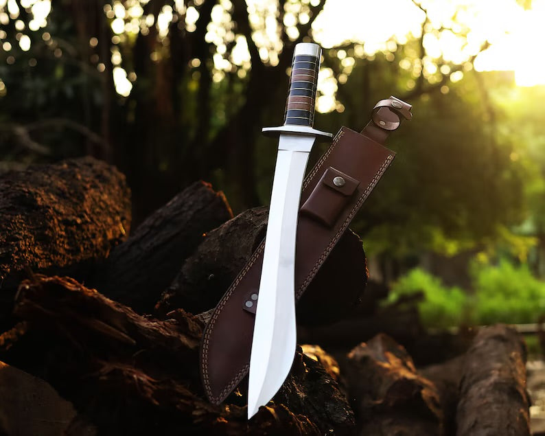 Hand Made J2 Steel Camping Knife, Multi Functional Outdoor Companion With Horn & Wood Handle