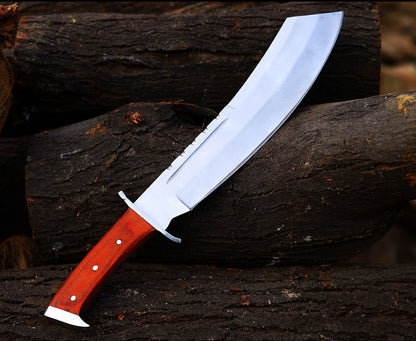 Handcrafted Rambo-Style Machete | Stainless Steel Hunting & Survival Knife with Wood Handle