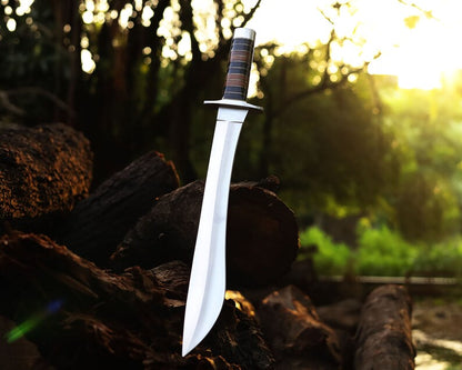 Hand Made J2 Steel Camping Knife, Multi Functional Outdoor Companion With Horn & Wood Handle