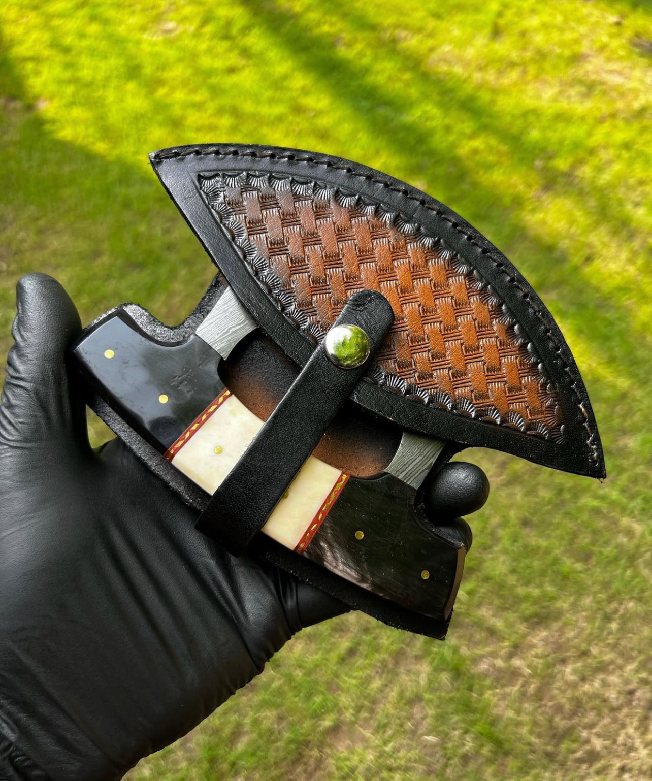 Unique Custom made Damascus Steel Ulu Knife