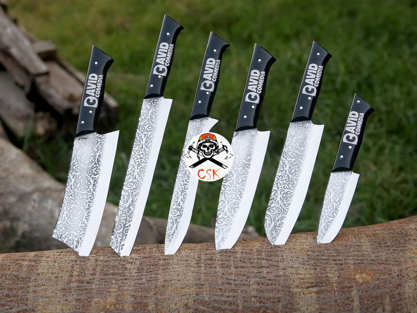 Custom Logo Handles Knives with Etching