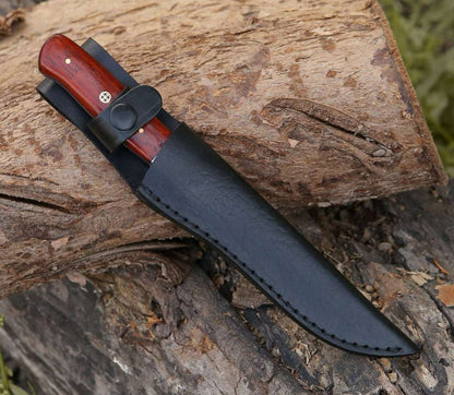 Damascus Fillet Knife With Exotic Red Heart Handle