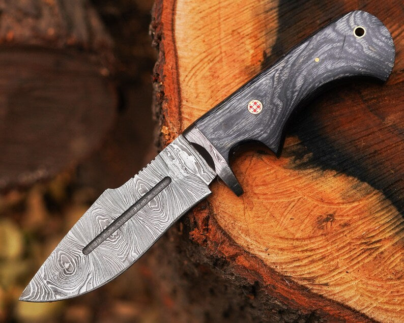 Bocat Damascus Steel Hunting Knife by cskforged