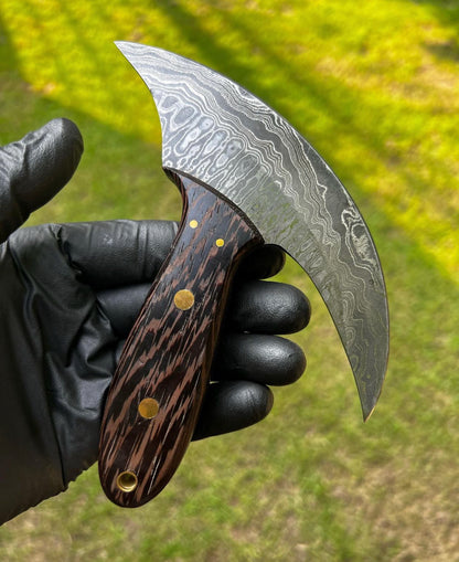 Handmade Damascus Ulu Knife