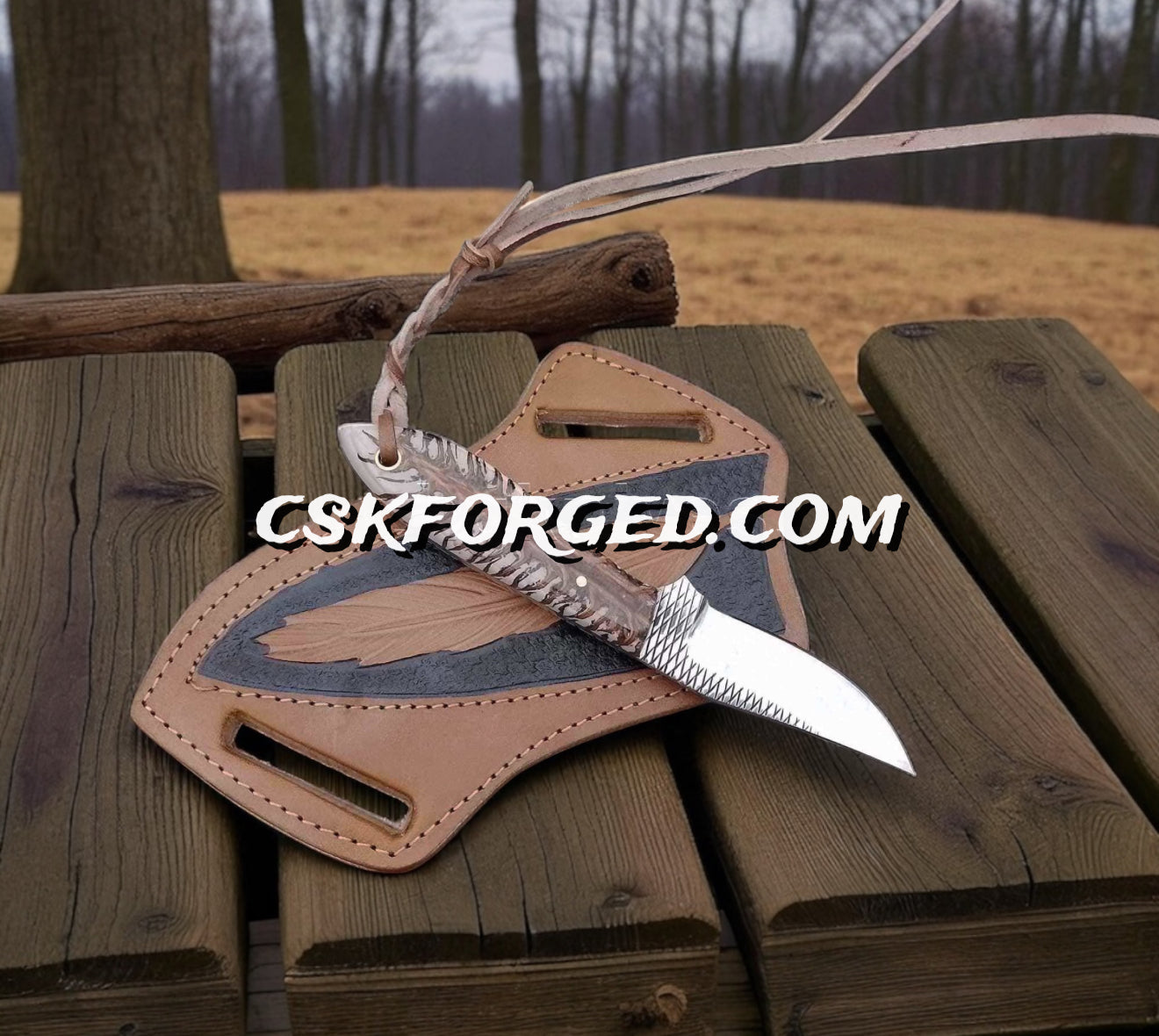 FRONTIER COMPANION WESTERN KNIFE WITH BELT SHEATH